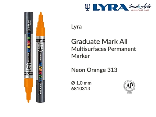 Lyra Graduate Mark All markery wodne  neonowe do wszystkich powierzchni, markery wodne neonowe do wszystkich powierzchni Lyra Graduate Mark All, Lyra Graduate Mark All marker wodny neonowy 1 mm Neon Orange 313, markery, pisaki, markery wodne,