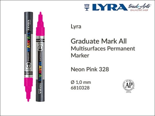 Lyra Graduate Mark All markery wodne  neonowe do wszystkich powierzchni, markery wodne neonowe do wszystkich powierzchni Lyra Graduate Mark All, Lyra Graduate Mark All marker wodny neonowy 1 mm Neon Pink 328, markery, pisaki, markery wodne,