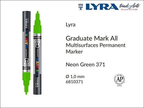 Lyra Graduate Mark All markery wodne  neonowe do wszystkich powierzchni, markery wodne neonowe do wszystkich powierzchni Lyra Graduate Mark All, Lyra Graduate Mark All marker wodny neonowy 1 mm Neon Green 371, markery, pisaki, markery wodne,