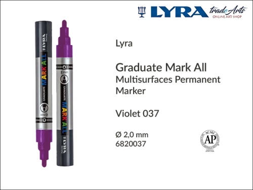 Lyra Graduate Mark All markery wodne do wszystkich powierzchni, markery wodne do wszystkich powierzchni Lyra Graduate Mark All, Lyra Graduate Mark All marker wodny 2 mm Violet 037, markery, pisaki, marker y wodne,
