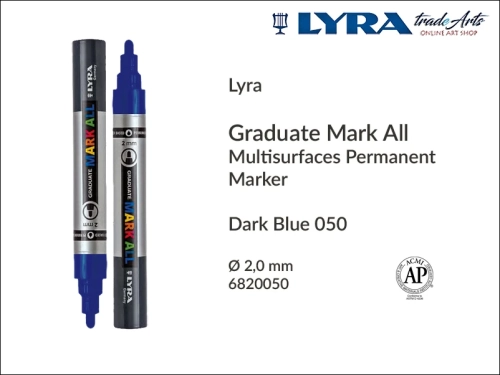 Lyra Graduate Mark All markery wodne do wszystkich powierzchni, markery wodne do wszystkich powierzchni Lyra Graduate Mark All, Lyra Graduate Mark All marker wodny 2 mm Dark Blue 050, markery, pisaki, marker y wodne,