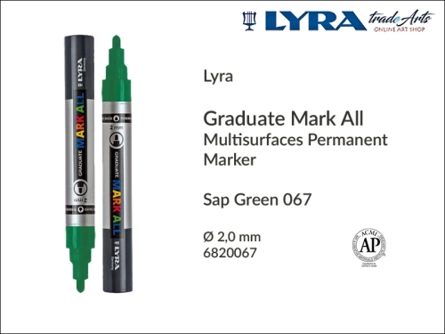 Lyra Graduate Mark All markery wodne do wszystkich powierzchni, markery wodne do wszystkich powierzchni Lyra Graduate Mark All, Lyra Graduate Mark All marker wodny 2 mm Sap Green 067, markery, pisaki, marker y wodne,
