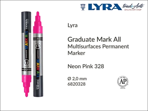 Lyra Graduate Mark All markery neonowe do wszystkich powierzchni, markery neonowe do wszystkich powierzchni Lyra Graduate Mark All, Lyra Graduate Mark All marker wodny 2 mm Neon Pink 328, markery, pisaki, marker y wodne,