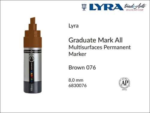 Lyra Graduate Mark All markery wodne do wszystkich powierzchni, markery wodne do wszystkich powierzchni Lyra Graduate Mark All, Lyra Graduate Mark All wodny 8 mm Brown 076, markery, pisaki, marker y wodne,