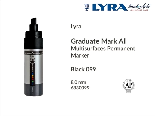 Lyra Graduate Mark All markery wodne do wszystkich powierzchni, markery wodne do wszystkich powierzchni Lyra Graduate Mark All, Lyra Graduate Mark All wodny 8 mm Black 099, markery, pisaki, marker y wodne,