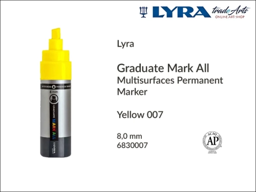 Lyra Graduate Mark All markery wodne do wszystkich powierzchni, markery metaliczne do wszystkich powierzchni Lyra Graduate Mark All, Lyra Graduate Mark All marker wodny 8 mm Yellow 007, markery, pisaki, marker y wodne,