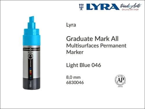 Lyra Graduate Mark All markery wodne do wszystkich powierzchni, markery wodne do wszystkich powierzchni Lyra Graduate Mark All, Lyra Graduate Mark All wodny 8 mm Light Blue 046, markery, pisaki, marker y wodne,