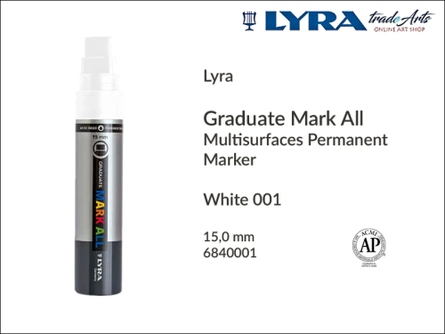 Lyra Graduate Mark All markery wodne do wszystkich powierzchni, markery wodne do wszystkich powierzchni Lyra Graduate Mark All, Lyra Graduate Mark All wodny 15,0 mm White 001, markery, pisaki, markery wodne,