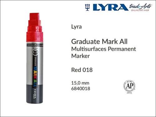Lyra Graduate Mark All markery wodne do wszystkich powierzchni, markery wodne do wszystkich powierzchni Lyra Graduate Mark All, Lyra Graduate Mark All wodny 15,0 mm Red 018, markery, pisaki, markery wodne,