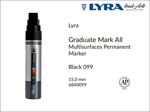 Lyra Graduate Mark All markery wodne do wszystkich powierzchni, markery wodne do wszystkich powierzchni Lyra Graduate Mark All, Lyra Graduate Mark All wodny 15,0 mm Black 099, markery, pisaki, markery wodne,