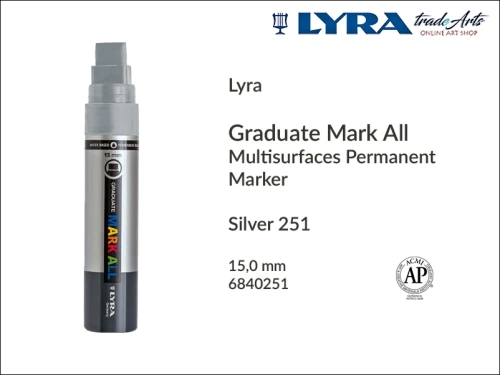 Lyra Graduate Mark All markery metaliczne do wszystkich powierzchni, markery metaliczne do wszystkich powierzchni Lyra Graduate Mark All, Lyra Graduate Mark All metaliczny15,0 mm Silver 251, markery, pisaki, markery metaliczne,