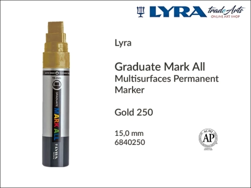 Lyra Graduate Mark All markery metaliczne do wszystkich powierzchni, markery metaliczne do wszystkich powierzchni Lyra Graduate Mark All, Lyra Graduate Mark All metaliczny15,0 mm Gold 250, markery, pisaki, markery metaliczne,