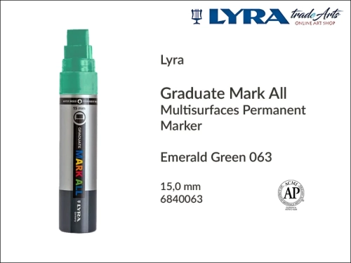 Lyra Graduate Mark All markery wodne do wszystkich powierzchni, markery wodne do wszystkich powierzchni Lyra Graduate Mark All, Lyra Graduate Mark All wodny 15,0 mm Emerald Green 063, markery, pisaki, markery wodne,