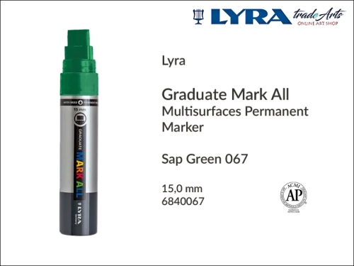 Lyra Graduate Mark All markery wodne do wszystkich powierzchni, markery wodne do wszystkich powierzchni Lyra Graduate Mark All, Lyra Graduate Mark All wodny 15,0 mm Sap Green 067, markery, pisaki, markery wodne,