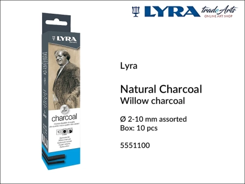 Lyra Willow Charcoal Assorted Ø 2-10 mm, węgiel rysunkowy wierzbowy mix Ø 2-10 mm Lyra Willow Charcoal, Lyra Willow Charcoal węgiel do szkicu Ø 2-10 mm, węgiel drzewny mix Ø 2-10 mm Lyra Willow Charcoal, węgiel drzewny, szkic, rysunek, Lyra,