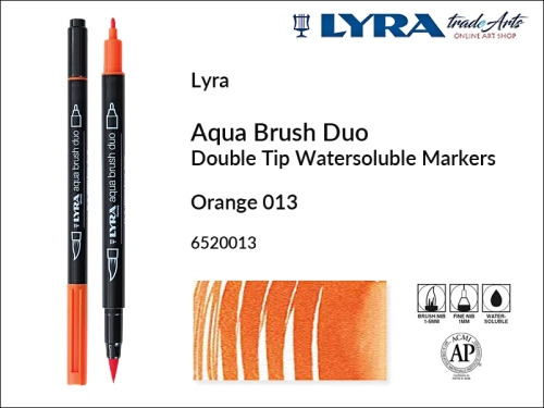 Lyra Aqua Brush Duo marker Orange 013, pisak wodny pędzelkowy Orange 013 Lyra Aqua Brush Duo, marker wodny pędzelkowy akwarelowy Lyra Aqua Brush Duo, Lyra Aqua Brush Duo marker wodny akwarelowy Orange 013, pisak, akwarela,