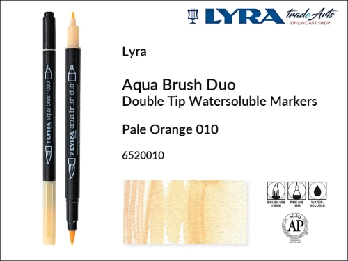 Lyra Aqua Brush Duo marker Pale Orange 010, pisak wodny pędzelkowy Pale Orange 010 Lyra Aqua Brush Duo, marker wodny pędzelkowy akwarelowy Lyra Aqua Brush Duo, Lyra Aqua Brush Duo marker wodny akwarelowy Pale Orange 010, pisak, akwarela,