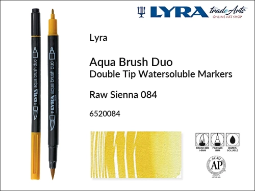 Lyra Aqua Brush Duo marker Raw Sienna 084, pisak wodny pędzelkowy Raw Sienna 084 Lyra Aqua Brush Duo, marker wodny pędzelkowy akwarelowy Lyra Aqua Brush Duo, Lyra Aqua Brush Duo marker wodny akwarelowy Raw Sienna 084, pisak, akwarela,