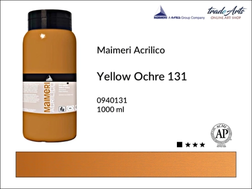 Farba akrylowa 1000 ml Maimeri Acrilico, Maimeri Acrilico - farba akrylowa 1000 ml, farby akrylowe 1000 ml, farby akrylowe, farba, akryle, Maimeri Acrilico Yellow Ochre 131 opak. 1000 ml, tradearts,