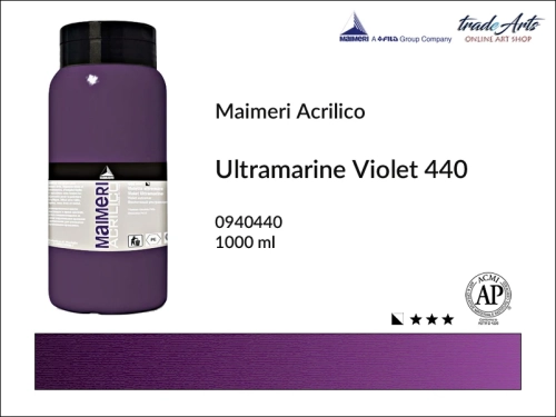 Farba akrylowa 1000 ml Maimeri Acrilico, Maimeri Acrilico - farba akrylowa 1000 ml, farby akrylowe 1000 ml, farby akrylowe, farba, akryle, Maimeri Acrilico Ultramarine Violet 440 opak. 1000 ml, tradearts,