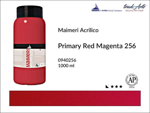 Farba akrylowa 1000 ml Maimeri Acrilico, Maimeri Acrilico - farba akrylowa 1000 ml, farby akrylowe 1000 ml, farby akrylowe, farba, akryle, Maimeri Acrilico Primary Red Magenta 256 opak. 1000 ml, tradearts,