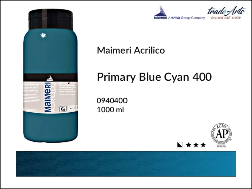 Farba akrylowa 1000 ml Maimeri Acrilico, Maimeri Acrilico - farba akrylowa 1000 ml, farby akrylowe 1000 ml, farby akrylowe, farba, akryle, Maimeri Acrilico Primary Blue Cyan 400 opak. 1000 ml, tradearts,