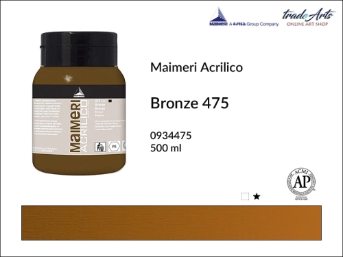 Farba akrylowa Bronze 475 Maimeri Acrilico opak. 500 ml, Maimeri Acrilico farba akrylowa Bronze 475 opak. 500 ml,  farba akrylowa w tubach, farby akrylowe Maimeri Acrilico, Maimeri Acrilico, tradearts,