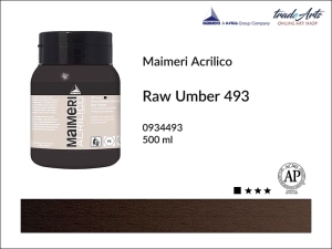 Farba akrylowa Maimeri Acrilico, kolor: Raw Umber 493, opak. 500 ml