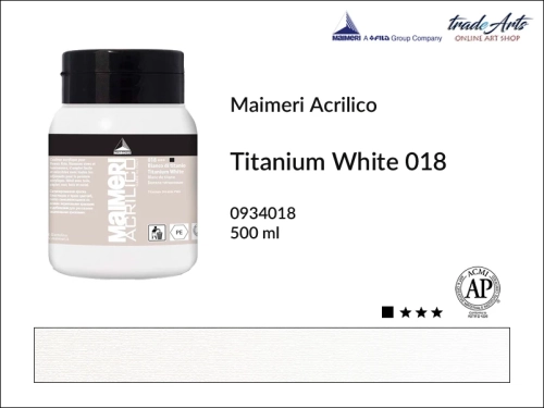 Farba akrylowa Titanium White 018 Maimeri Acrilico opak. 500 ml, Maimeri Acrilico farba akrylowa Titanium White 018 opak. 500 ml,  farba akrylowa w tubach, farby akrylowe Maimeri Acrilico, Maimeri Acrilico, tradearts,