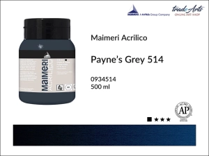 Farba akrylowa Maimeri Acrilico, kolor: Payne's Grey 514, opak. 500 ml 