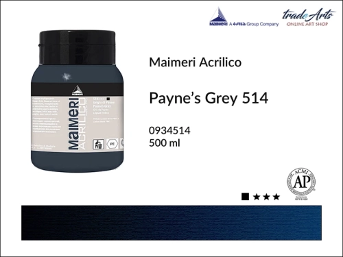 Farba akrylowa Payne's Grey 514 Maimeri Acrilico opak. 500 ml, Maimeri Acrilico farba akrylowa Payne's Grey 514 opak. 500 ml,  farba akrylowa w tubach, farby akrylowe Maimeri Acrilico, Maimeri Acrilico, tradearts,