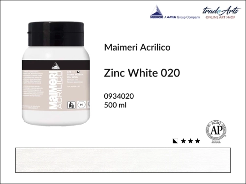 Farba akrylowa Zinc White 020 Maimeri Acrilico opak. 500 ml, Maimeri Acrilico farba akrylowa Zinc White 020 opak. 500 ml,  farba akrylowa w tubach, farby akrylowe Maimeri Acrilico, Maimeri Acrilico, tradearts,