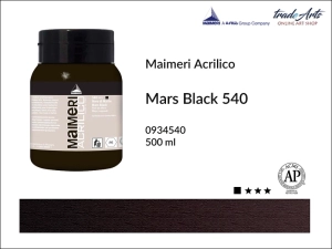 Farba akrylowa Maimeri Acrilico, kolor: Mars Black 540, opak. 500 ml