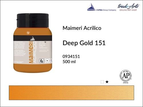 Farba akrylowa Deep Gold 151 Maimeri Acrilico opak. 500 ml, Maimeri Acrilico farba akrylowa Deep Gold 151 opak. 500 ml,  farba akrylowa w tubach, farby akrylowe Maimeri Acrilico, Maimeri Acrilico, tradearts,