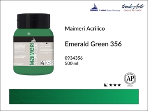 Farba akrylowa Maimeri Acrilico, kolor: Emerald Green 356, opak. 500 ml