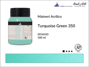 Farba akrylowa Maimeri Acrilico, kolor: Turquoise Green 350, opak. 500 ml