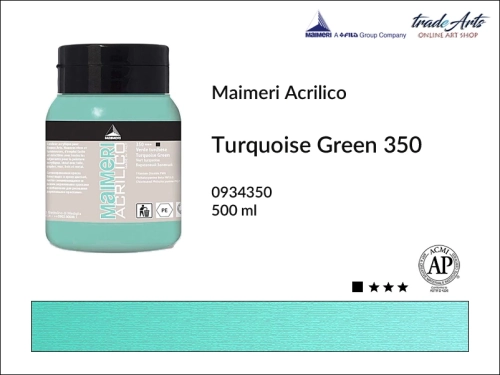 Farba akrylowa Turquoise Green 350 Maimeri Acrilico opak. 500 ml, Maimeri Acrilico farba akrylowa Turquoise Green 350 opak. 500 ml,  farba akrylowa w tubach, farby akrylowe Maimeri Acrilico, Maimeri Acrilico, tradearts,