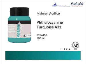 Farba akrylowa Maimeri Acrilico, kolor: Phthalocyanine Turquoise 431, opak. 500 ml