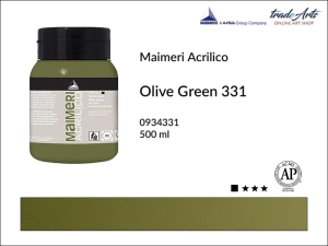 Farba akrylowa Maimeri Acrilico, kolor: Olive Green 331, opak. 500 ml 
