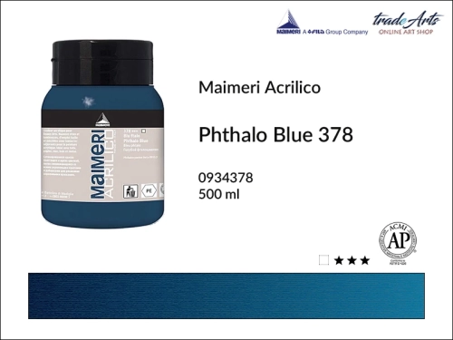 Farba akrylowa Phthalo Blue 378 Maimeri Acrilico opak. 500 ml, Maimeri Acrilico farba akrylowa Phthalo Blue 378 opak. 500 ml,  farba akrylowa w tubach, farby akrylowe Maimeri Acrilico, Maimeri Acrilico, tradearts,