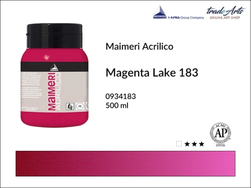 Farba akrylowa Magenta Lake 183 Maimeri Acrilico opak. 500 ml, Maimeri Acrilico farba akrylowa Permanent magenta Lake 183  opak. 500 ml,  farba akrylowa w tubach, farby akrylowe Maimeri Acrilico, Maimeri Acrilico, tradearts,