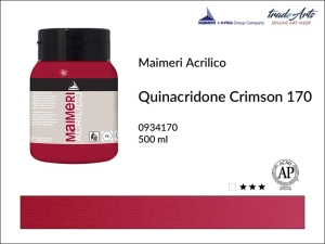 Farba akrylowa Maimeri Acrilico, kolor: Quinacridone Crimson 170 opak. 500 ml  