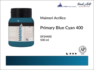 Farba akrylowa Maimeri Acrilico, kolor: Primary Blue Cyan 400, opak. 500 ml