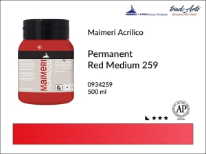 Farba akrylowa Maimeri Acrilico, kolor: Permanent Red Medium 259, opak. 500 ml 