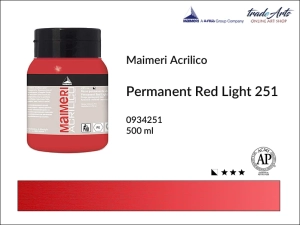 Farba akrylowa Maimeri Acrilico, kolor: Permanent Red Light 251, opak. 500 ml