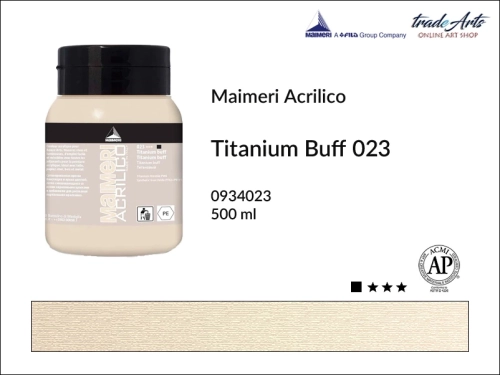 Farba akrylowa Titanium Buff 023 Maimeri Acrilico opak. 500 ml, Maimeri Acrilico farba akrylowa Titanium Buff 023 opak. 500 ml,  farba akrylowa w tubach, farby akrylowe Maimeri Acrilico, Maimeri Acrilico, tradearts,