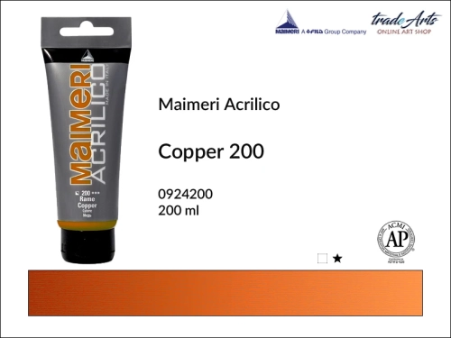 Farba akrylowa Copper 200 Maimeri Acrilico tuba 200 ml, Maimeri Acrilico farba akrylowa Copper 200 tuba 200 ml,  farba akrylowa w tubach, farby akrylowe Maimeri Acrilico, Maimeri Acrilico, tradearts,