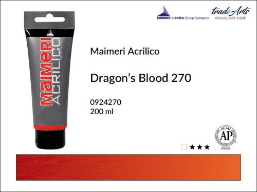 Farba akrylowa Dragon's Blood 270 Maimeri Acrilico tuba 200 ml, Maimeri Acrilico farba akrylowa Dragon's Blood 270 tuba 200 ml,  farba akrylowa w tubach, farby akrylowe Maimeri Acrilico, Maimeri Acrilico, tradearts,