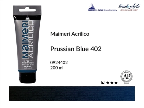 Farba akrylowa Prussian Blue 402 Maimeri Acrilico tuba 200 ml, Maimeri Acrilico farba akrylowa Prussian Blue 402 tuba 200 ml,  farba akrylowa w tubach, farby akrylowe Maimeri Acrilico, Maimeri Acrilico, tradearts,