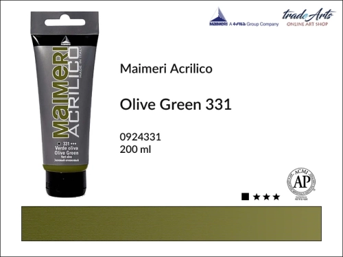 Farba akrylowa Olive Green 331 Maimeri Acrilico tuba 200 ml, Maimeri Acrilico farba akrylowa Olive Green 331 tuba 200 ml,  farba akrylowa w tubach, farby akrylowe Maimeri Acrilico, Maimeri Acrilico, tradearts,
